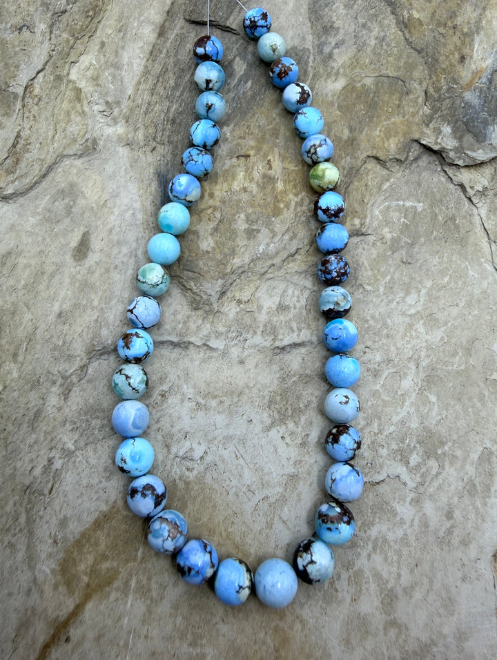 RARE AAA+ Golden Hills Turquoise (Kazakhstan) Graduated Round Beads 6-7.5mm Beads, 9.5 Inch Strand/37 Beads