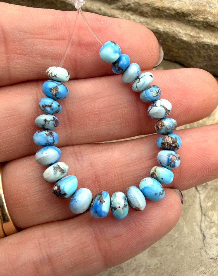 RARE AAA+ Golden Hills Turquoise (Kazakhstan) Handcut 5-6mm