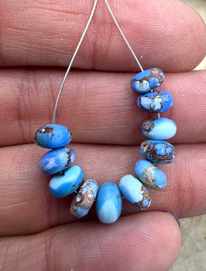 RARE AAA+ Golden Hills Turquoise (Kazakhstan) Handcut 6mm