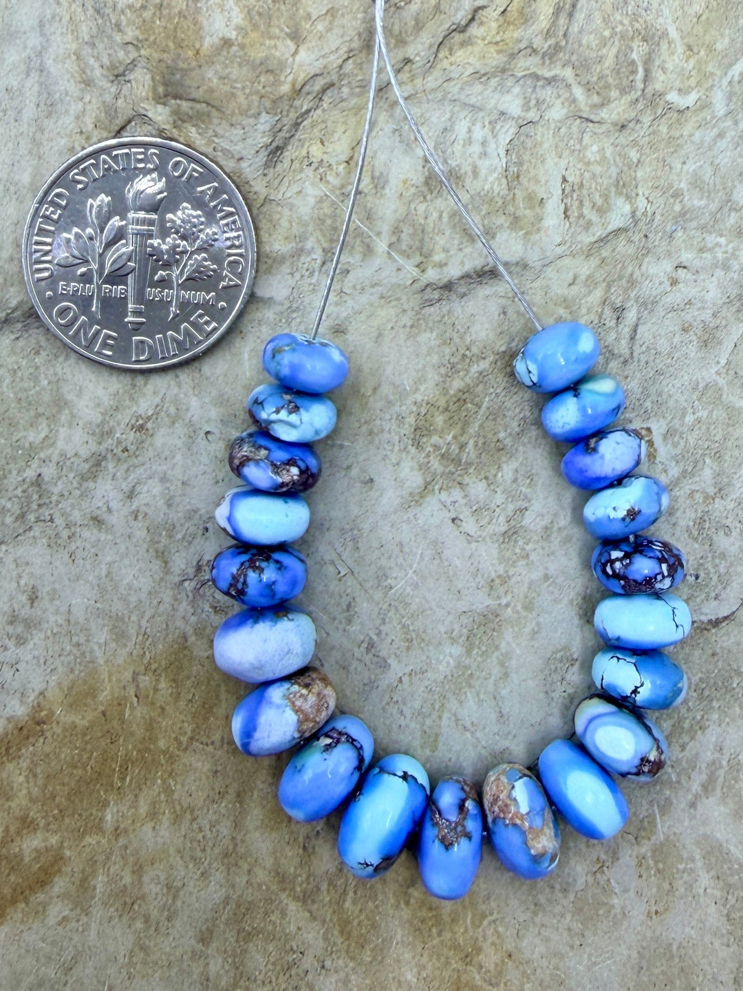 RARE AAA+ Golden Hills Turquoise (Kazakhstan) Handcut 7-8mm