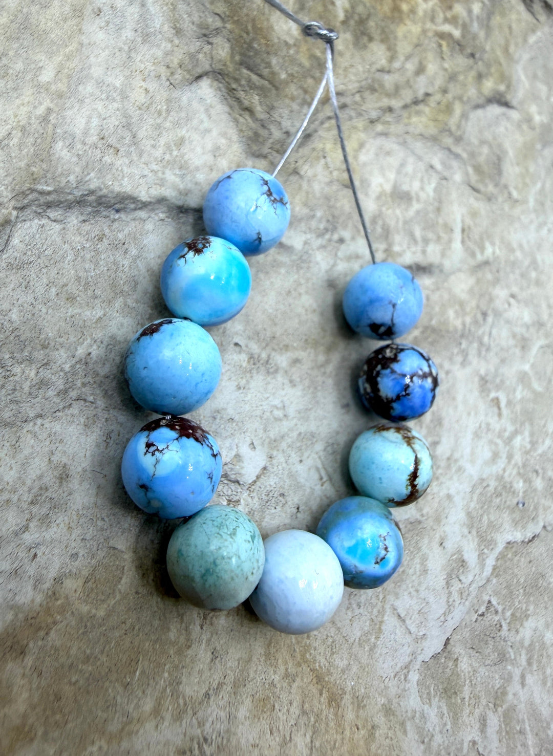 RARE AAA+ Golden Hills Turquoise (Kazakhstan) Handcut 7mm