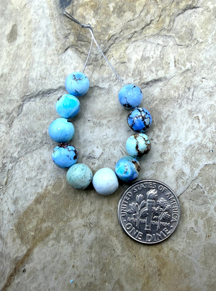 RARE AAA+ Golden Hills Turquoise (Kazakhstan) Handcut 7mm