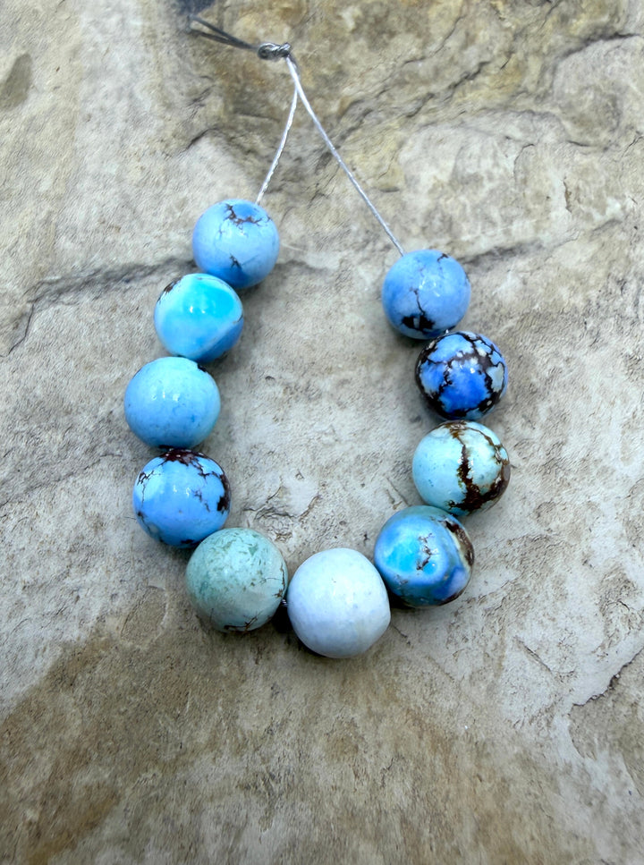 RARE AAA+ Golden Hills Turquoise (Kazakhstan) Handcut 7mm