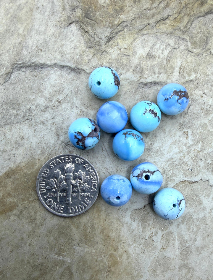 RARE AAA+ Golden Hills Turquoise (Kazakhstan) Handcut 8.5mm