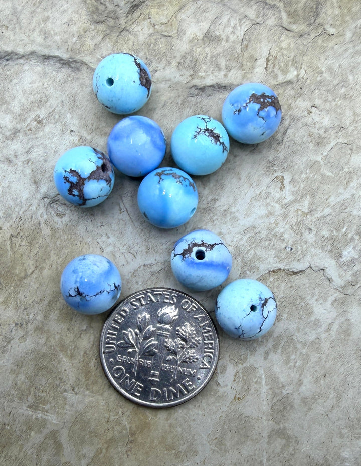 RARE AAA+ Golden Hills Turquoise (Kazakhstan) Handcut 8.5mm