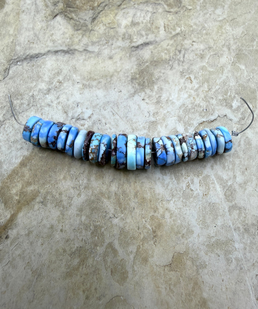 RARE AAA+ Golden Hills Turquoise (Kazakhstan) Heishi Beads 7-9mm, 25 Beads