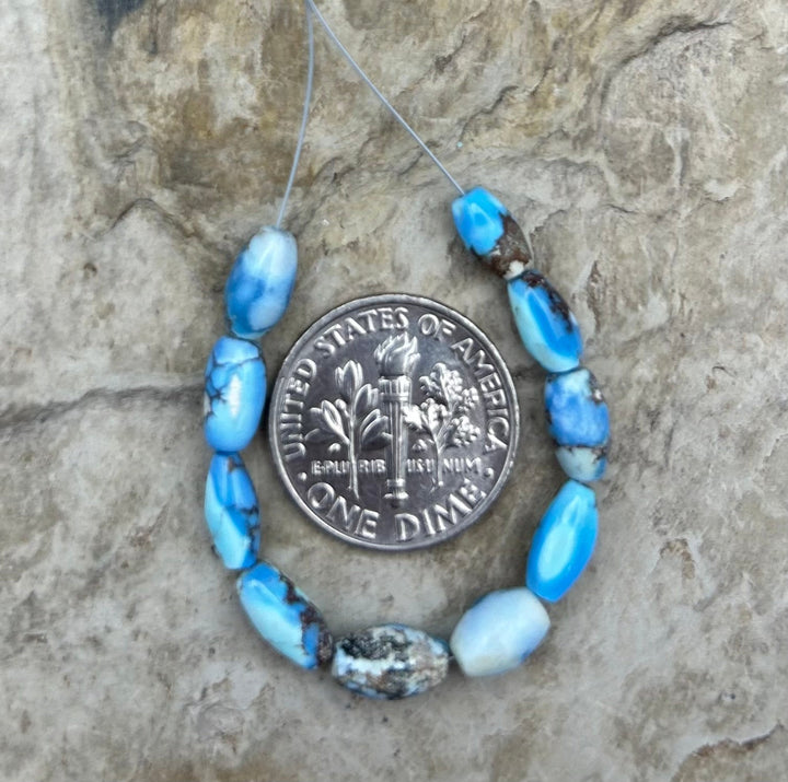 RARE AAA+ Golden Hills Turquoise (Kazakhstan) Rice Beads