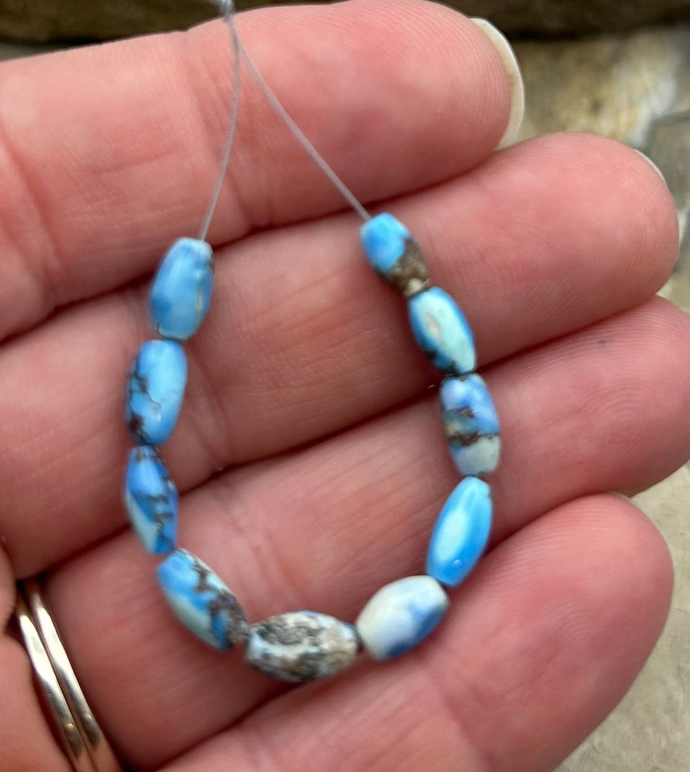 RARE AAA+ Golden Hills Turquoise (Kazakhstan) Rice Beads