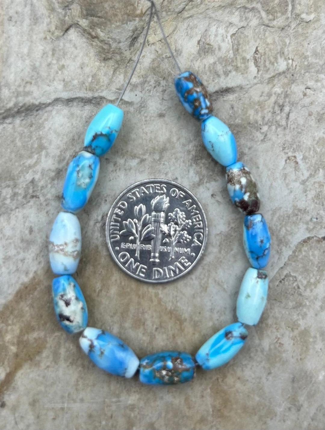 RARE AAA+ Golden Hills Turquoise (Kazakhstan) Rice Beads