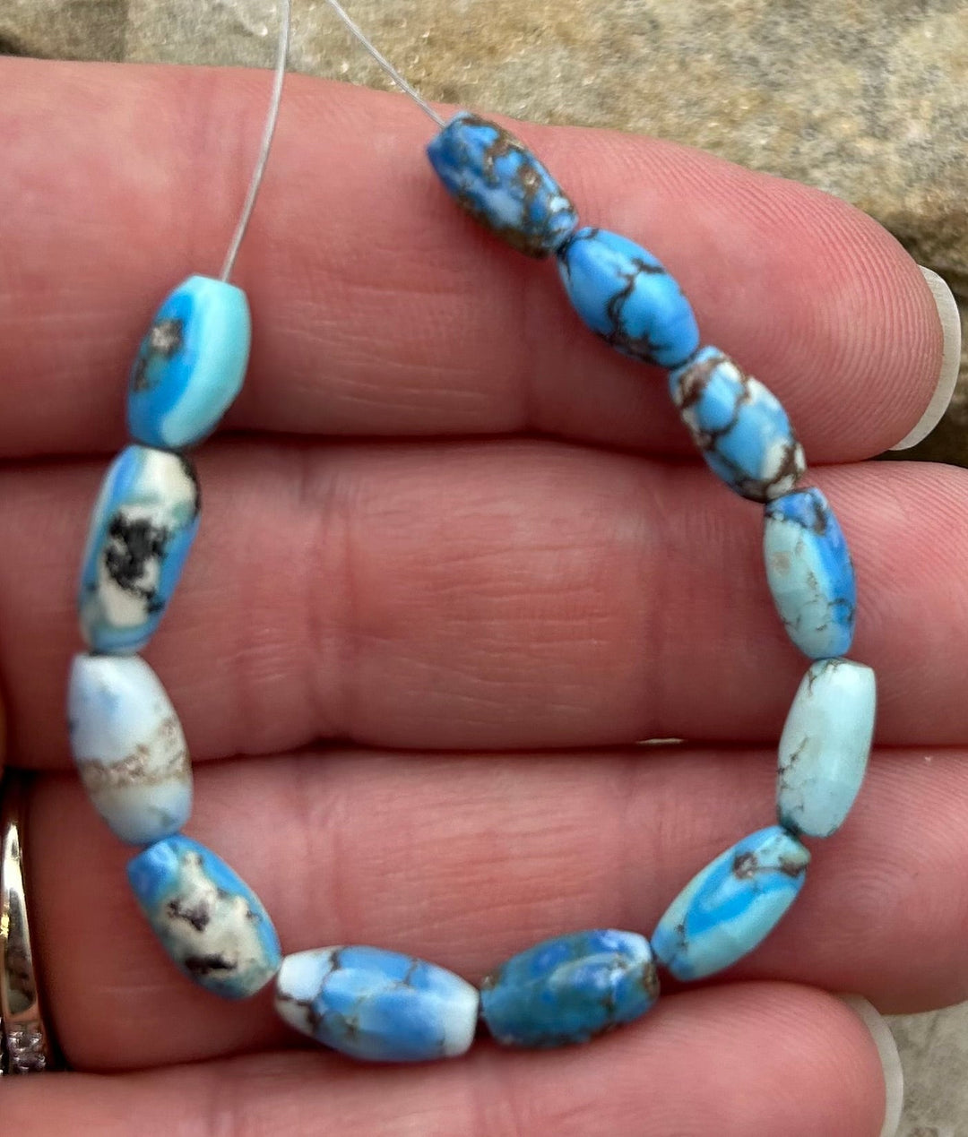 RARE AAA+ Golden Hills Turquoise (Kazakhstan) Rice Beads