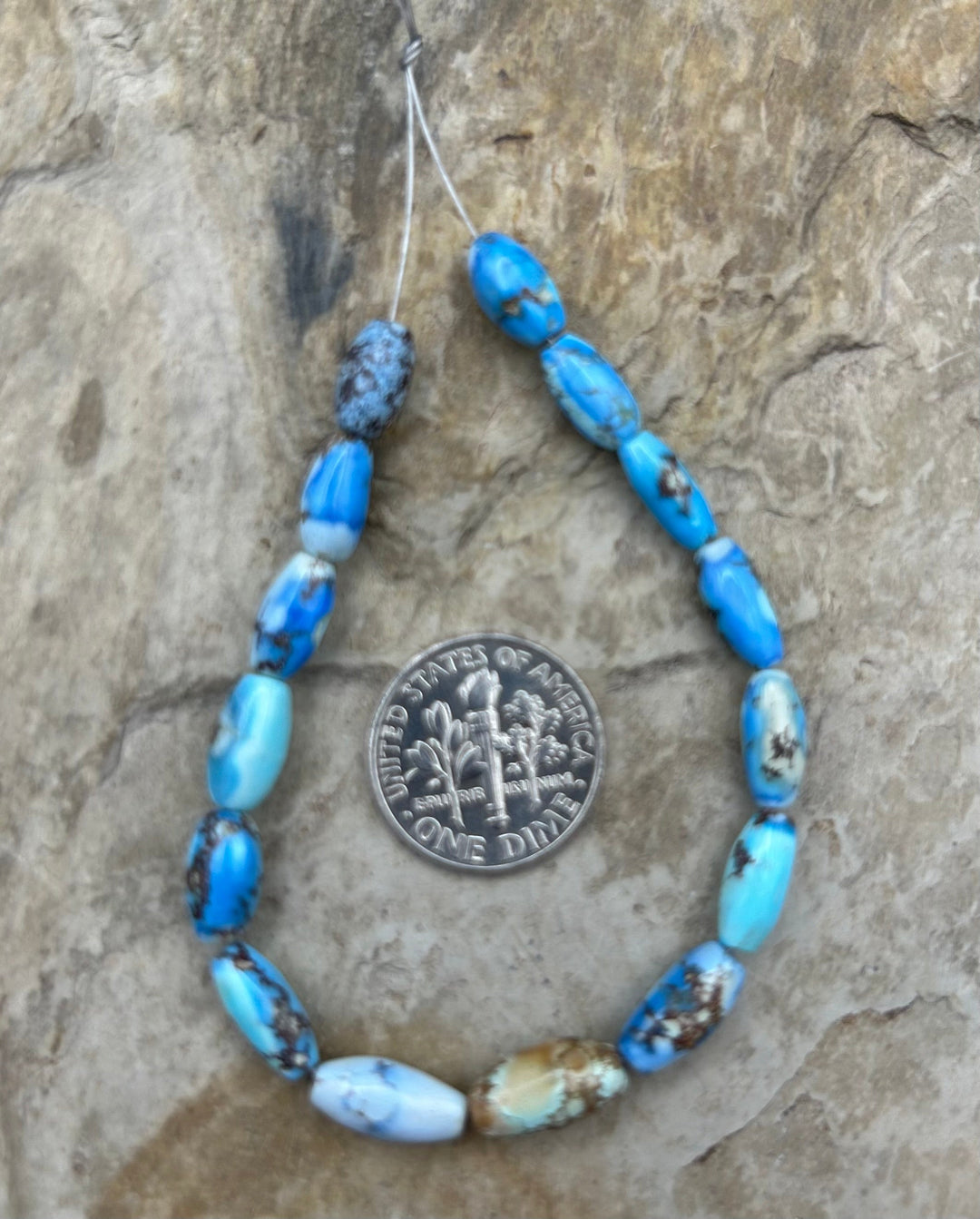 RARE AAA+ Golden Hills Turquoise (Kazakhstan) Rice Beads