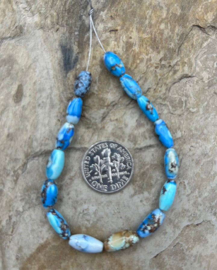 RARE AAA+ Golden Hills Turquoise (Kazakhstan) Rice Beads