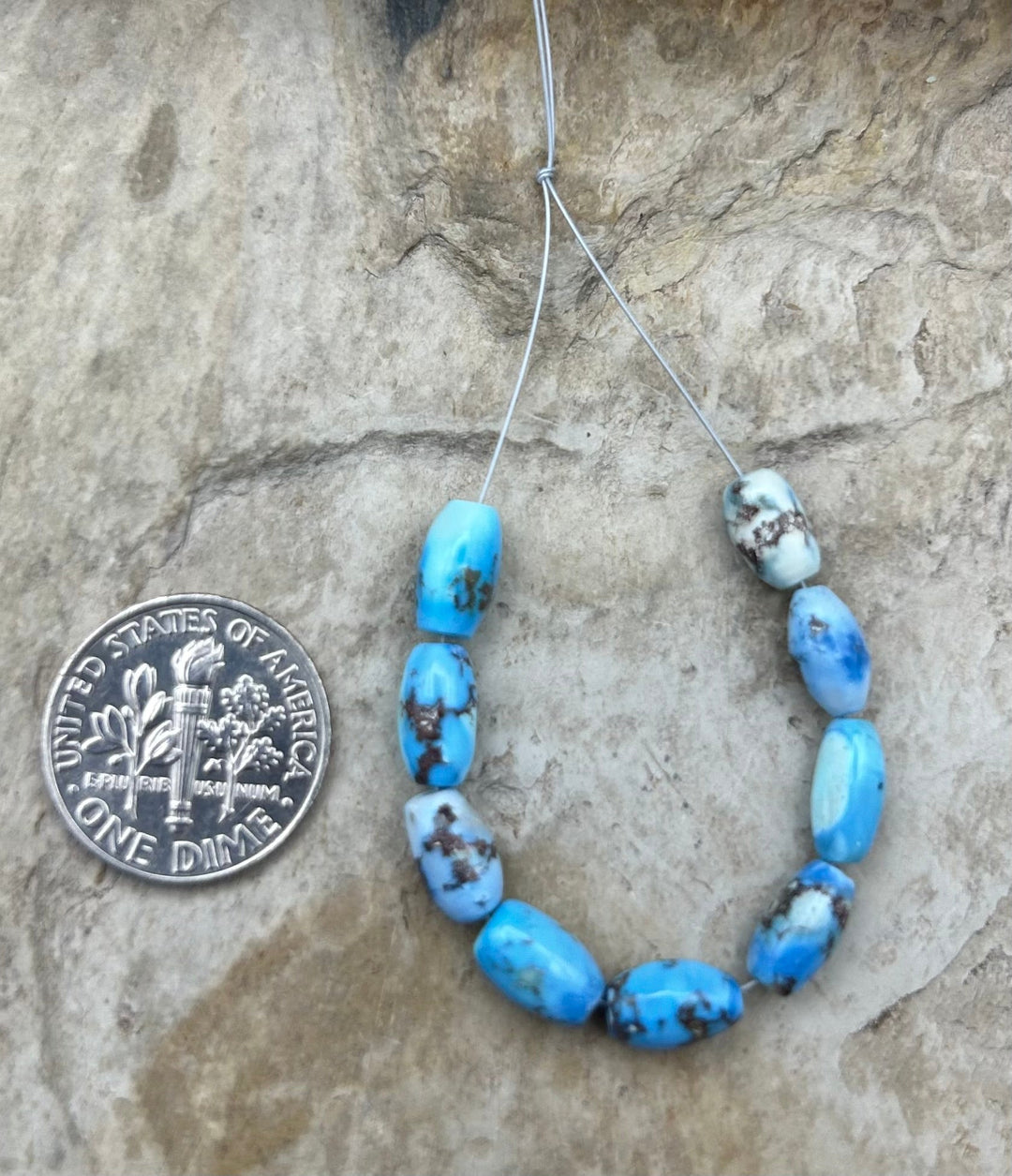 RARE AAA+ Golden Hills Turquoise (Kazakhstan) Rice Beads