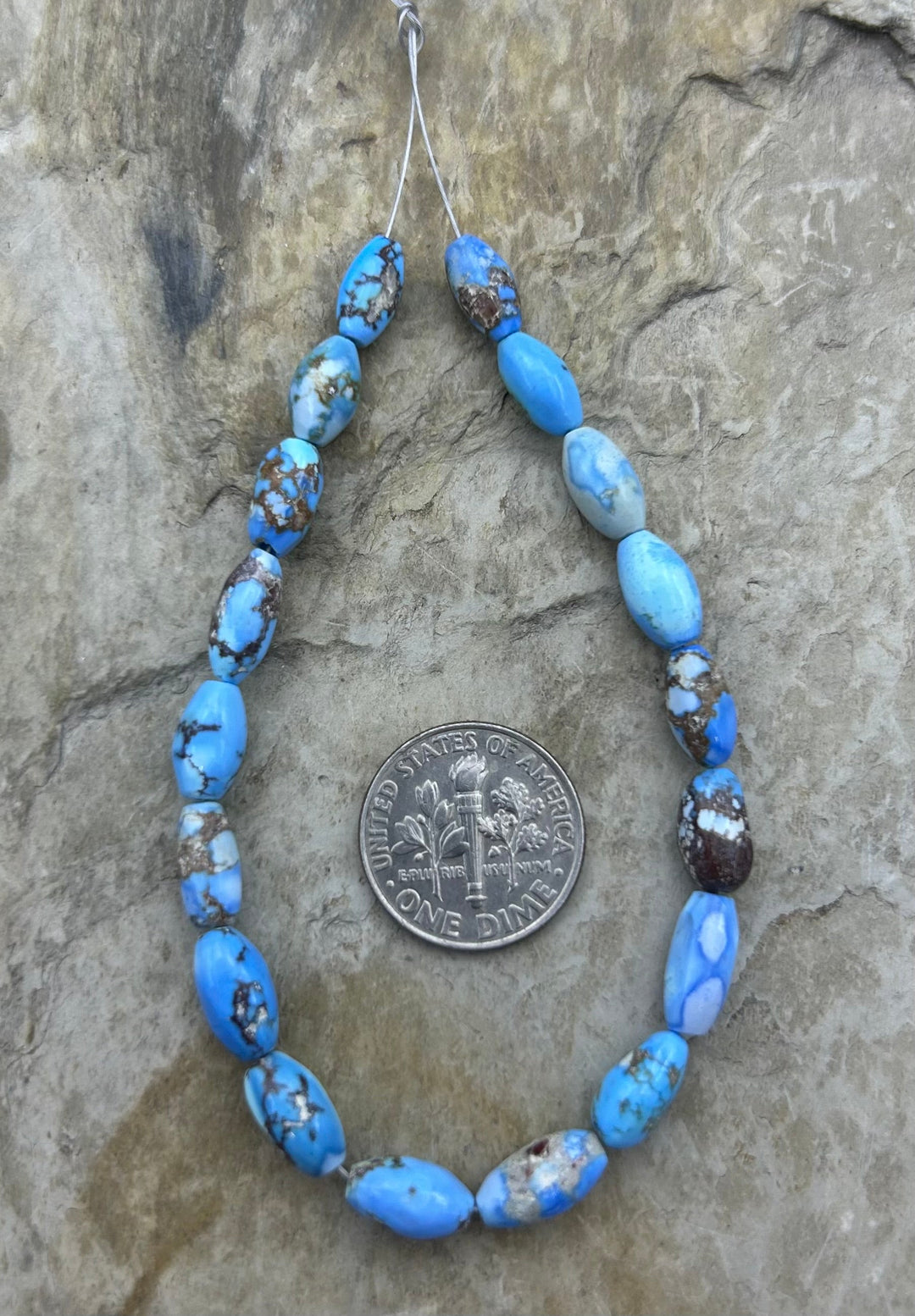 RARE AAA+ Golden Hills Turquoise (Kazakhstan) Rice Beads