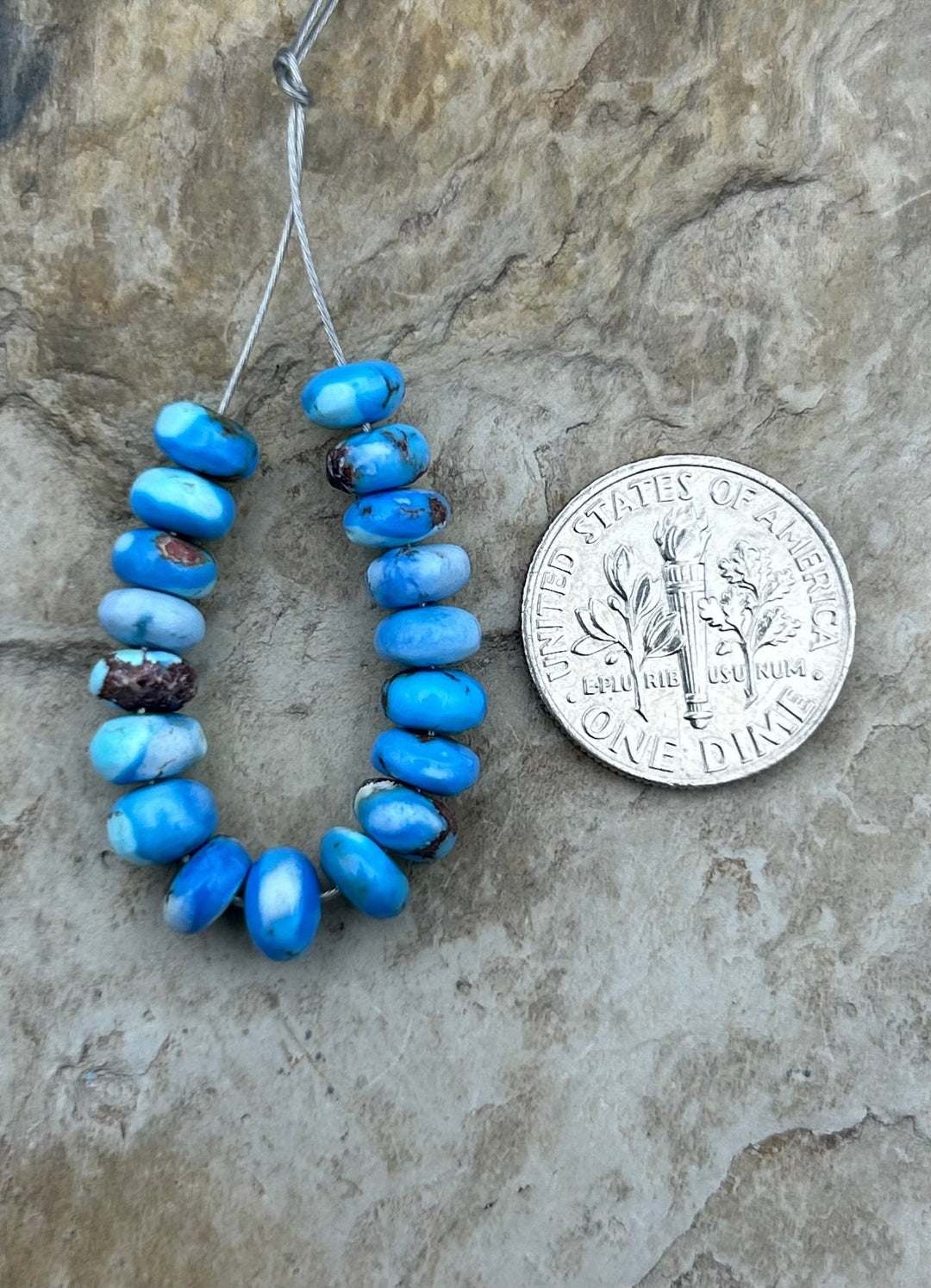 RARE AAA+ Golden Hills Turquoise (Kazakhstan) Rondelle