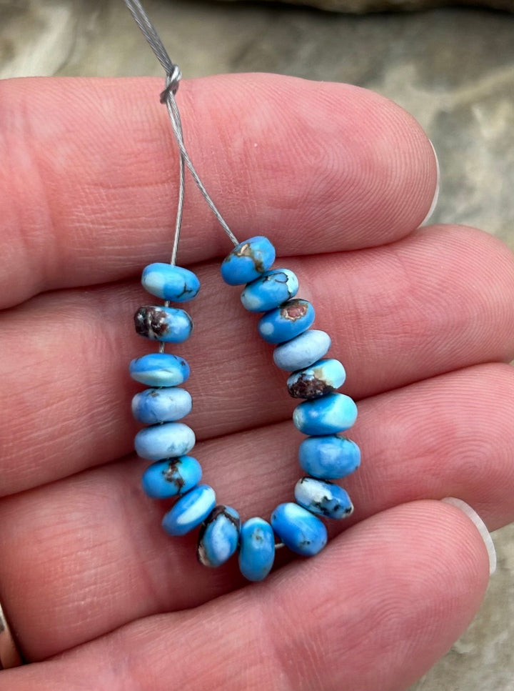 RARE AAA+ Golden Hills Turquoise (Kazakhstan) Rondelle
