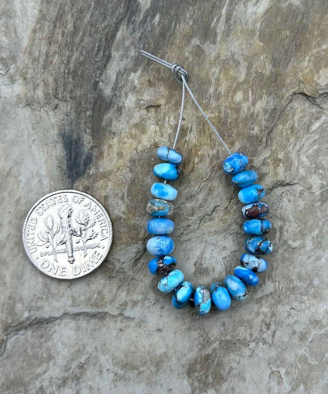 RARE AAA+ Golden Hills Turquoise (Kazakhstan) Rondelle