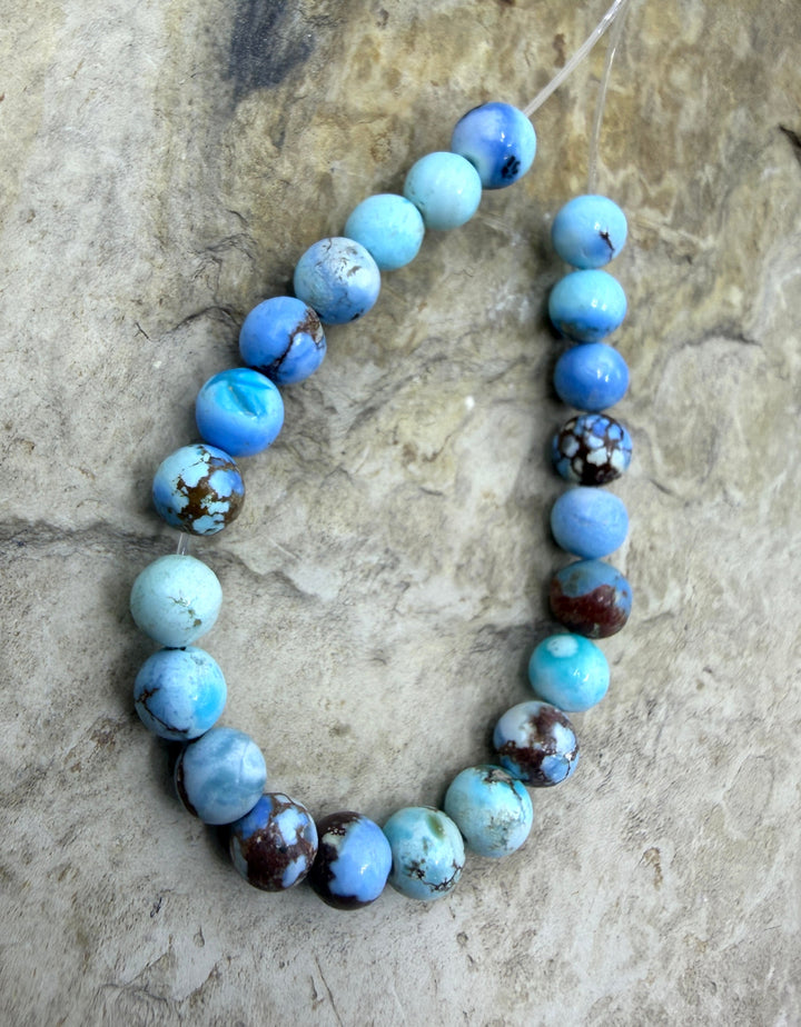 RARE AAA+ Golden Hills Turquoise (Kazakhstan) Round Beads