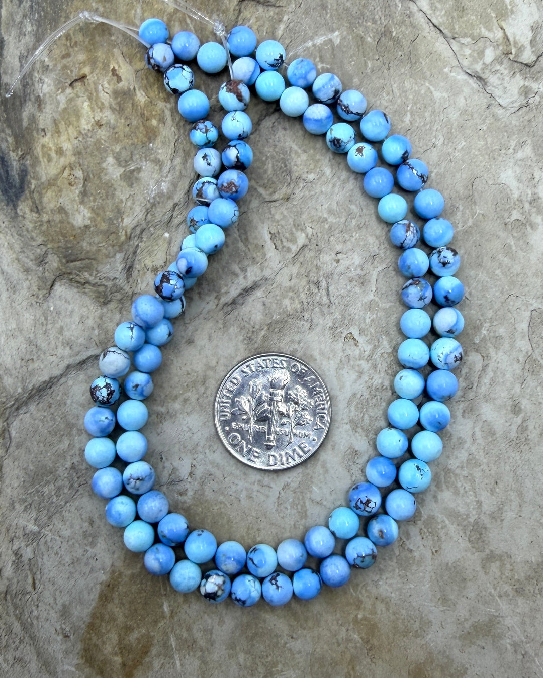 RARE AAA+ Golden Hills Turquoise (Kazakhstan) Round Beads
