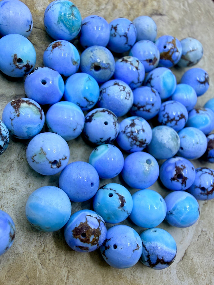 RARE AAA+ Golden Hills Turquoise (Kazakhstan) Round Beads