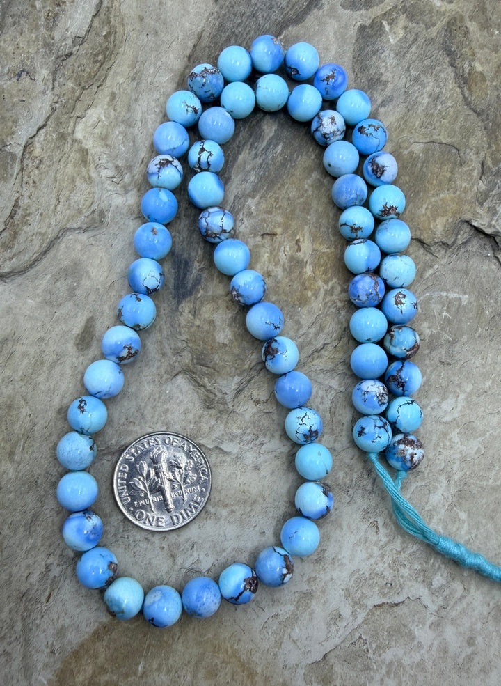 RARE AAA+ Golden Hills Turquoise (Kazakhstan) Round Beads