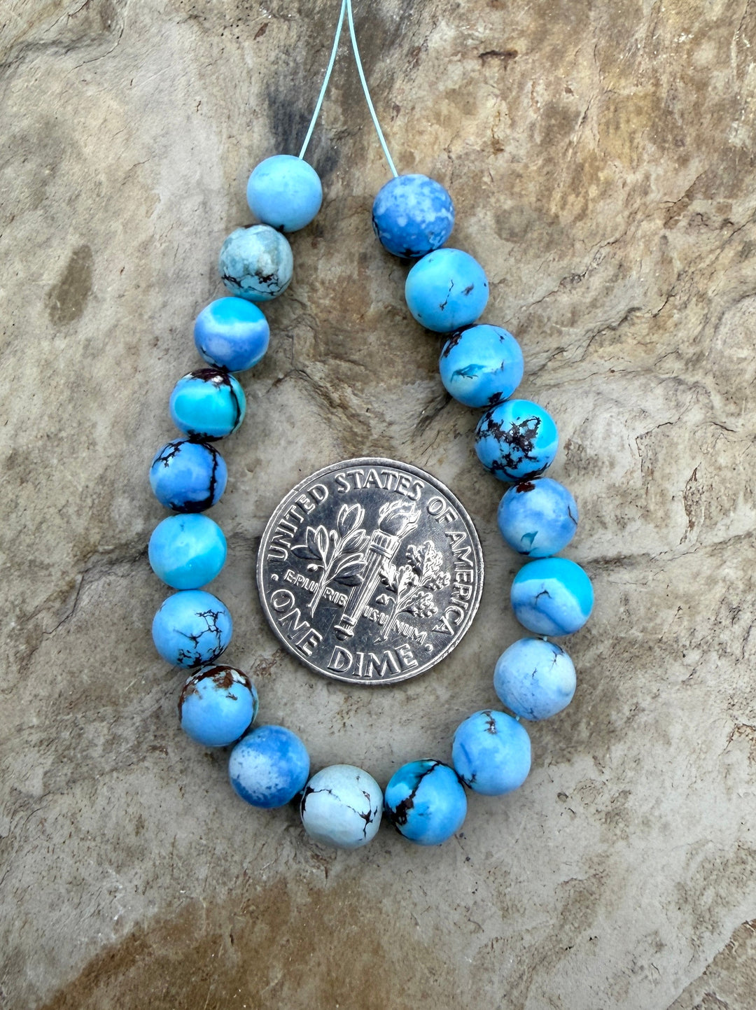 RARE AAA+ Golden Hills Turquoise (Kazakhstan) Round Beads