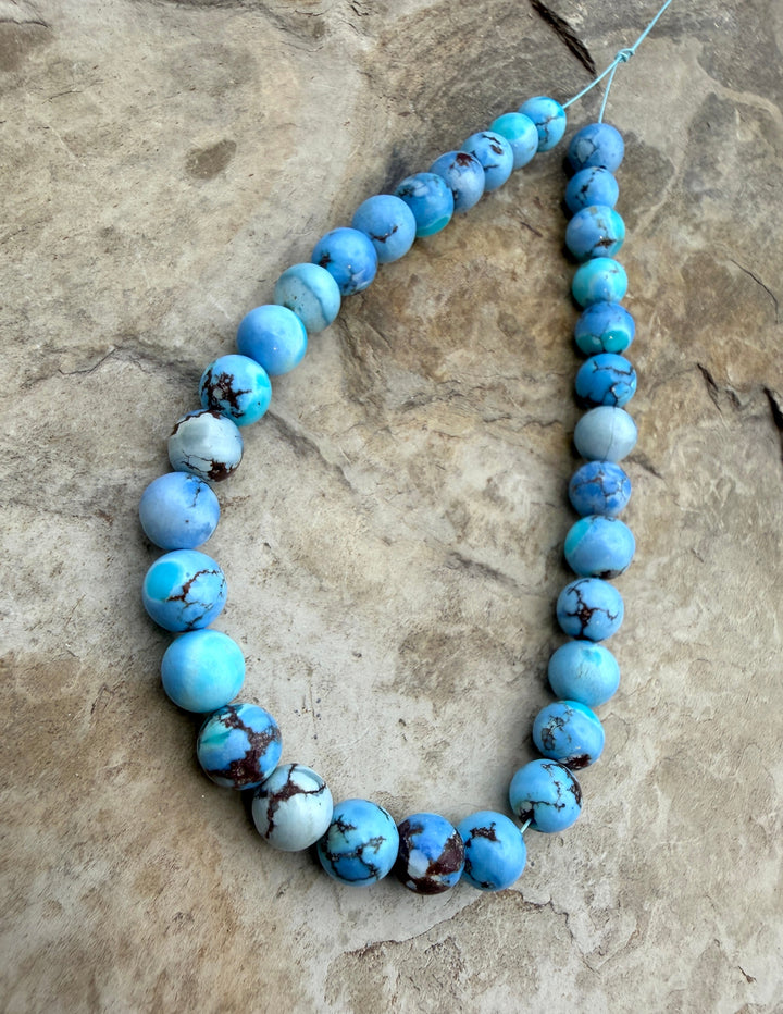 RARE AAA+ Golden Hills Turquoise (Kazakhstan) Round Beads