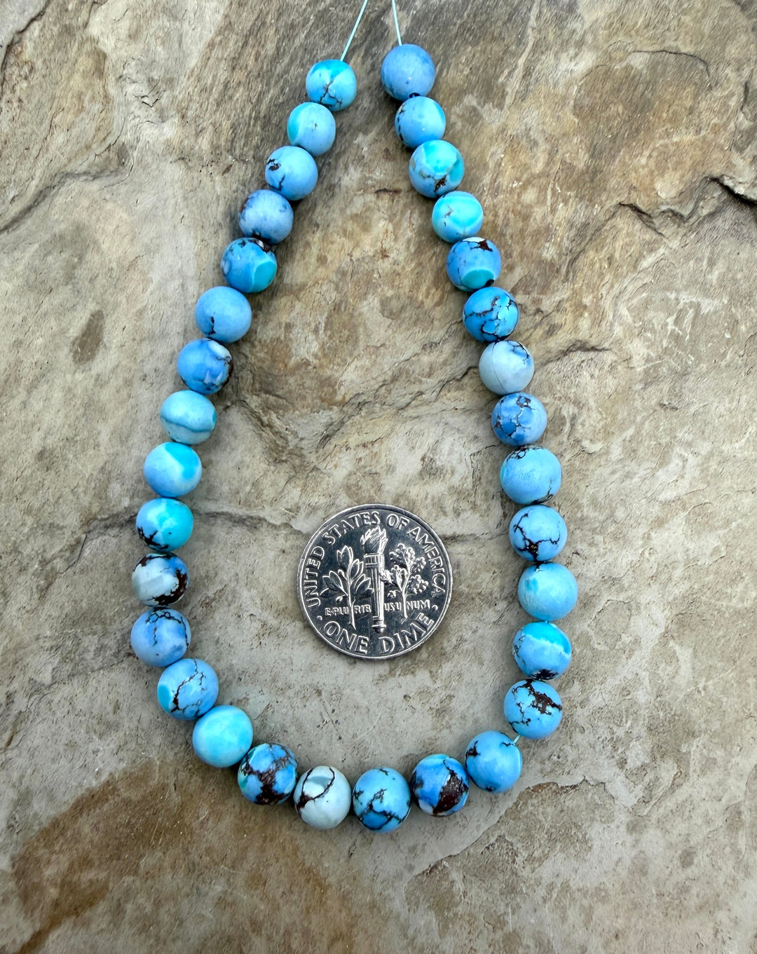 RARE AAA+ Golden Hills Turquoise (Kazakhstan) Round Beads