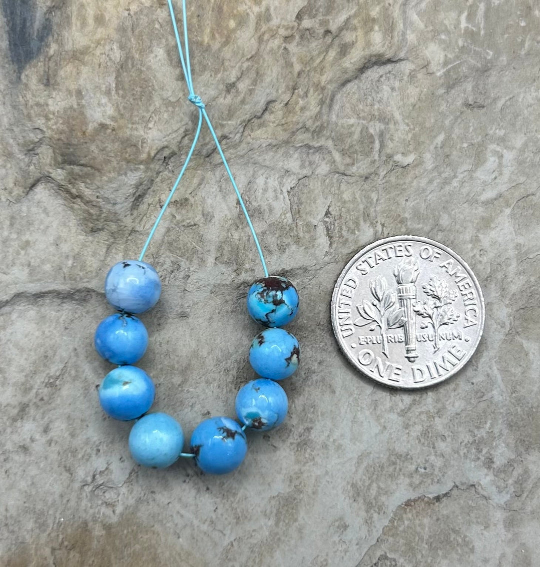 RARE AAA+ Golden Hills Turquoise (Kazakhstan) Round Beads