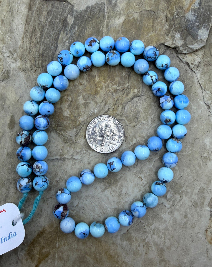 RARE AAA+ Golden Hills Turquoise (Kazakhstan) Round Beads