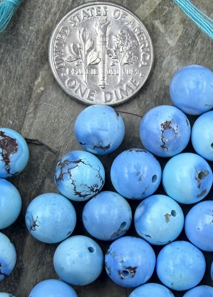 RARE AAA+ Golden Hills Turquoise (Kazakhstan) Round Beads