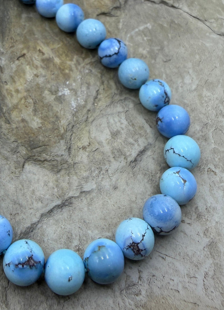 RARE AAA+ Golden Hills Turquoise (Kazakhstan) Round Beads 8mm, 8 inch Strand 28 Beads
