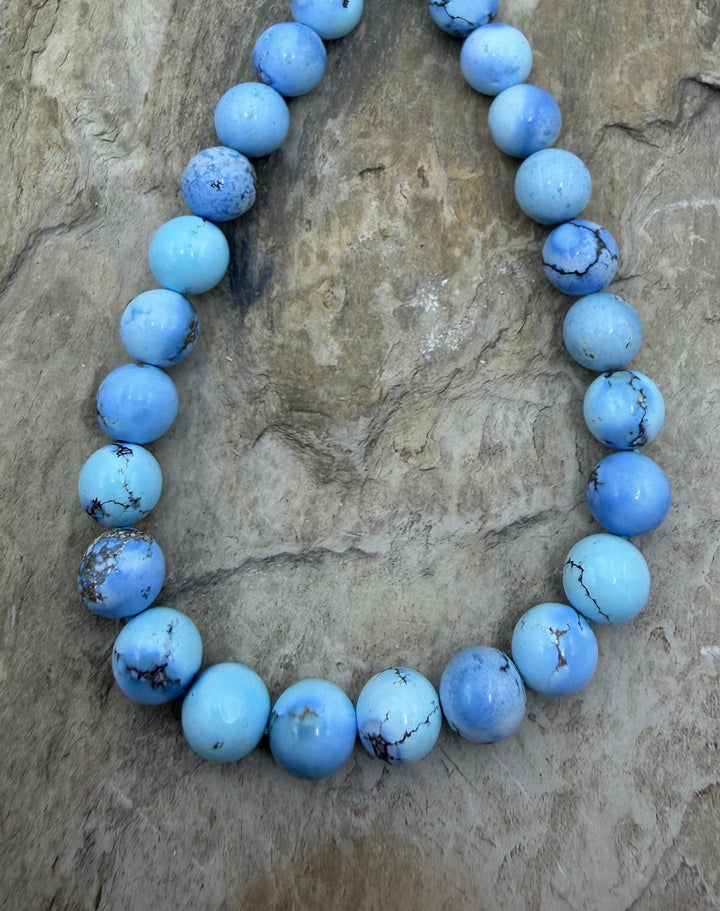 RARE AAA+ Golden Hills Turquoise (Kazakhstan) Round Beads 8mm, 8 inch Strand 28 Beads