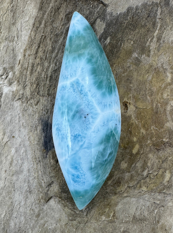 RARE AAA + High Dome Larimar Cabochon 19X55mm 71 Carats