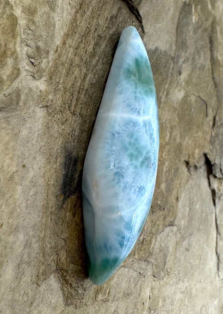 RARE AAA + High Dome Larimar Cabochon 19X55mm 71 Carats