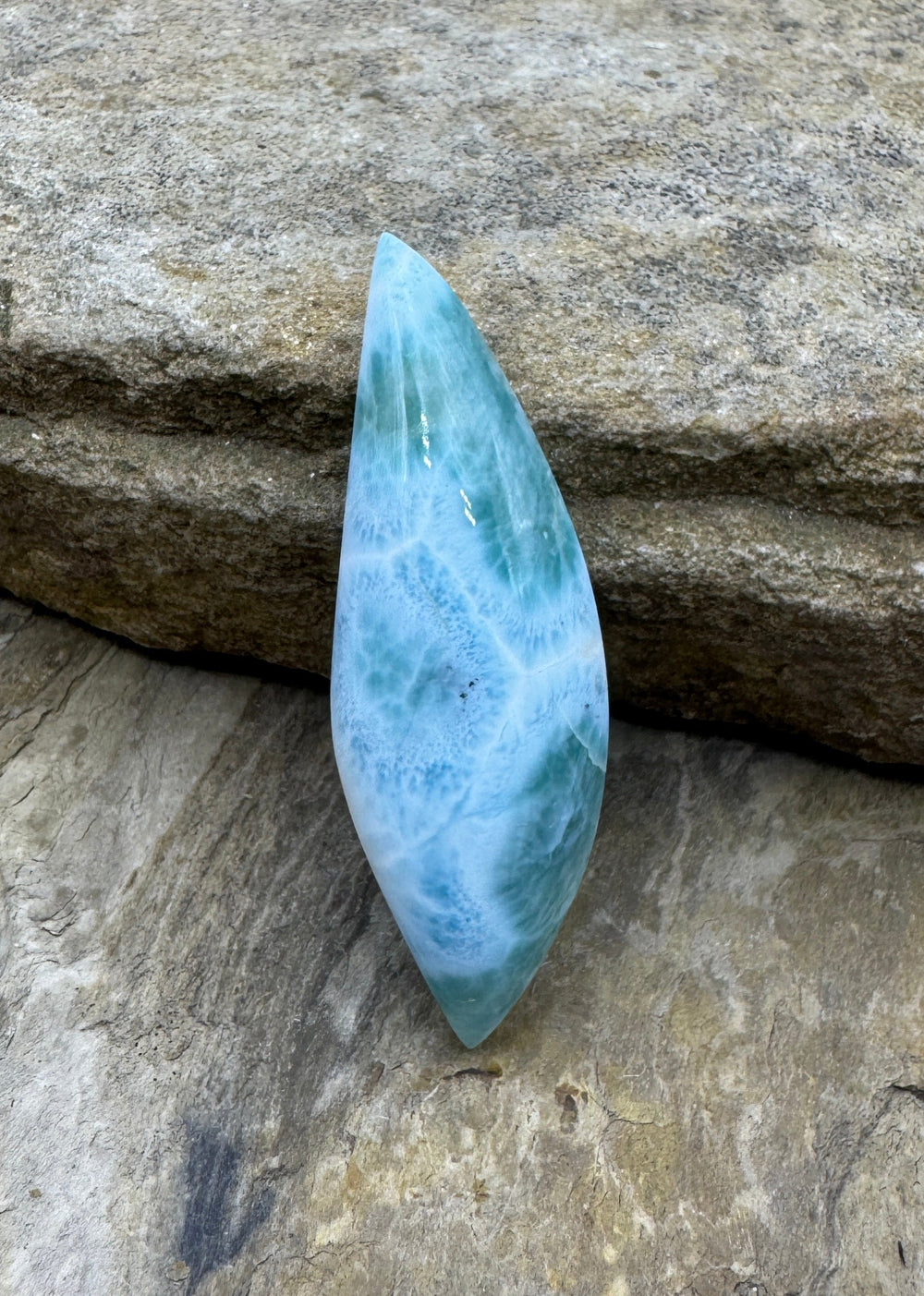 RARE AAA + High Dome Larimar Cabochon 19X55mm 71 Carats