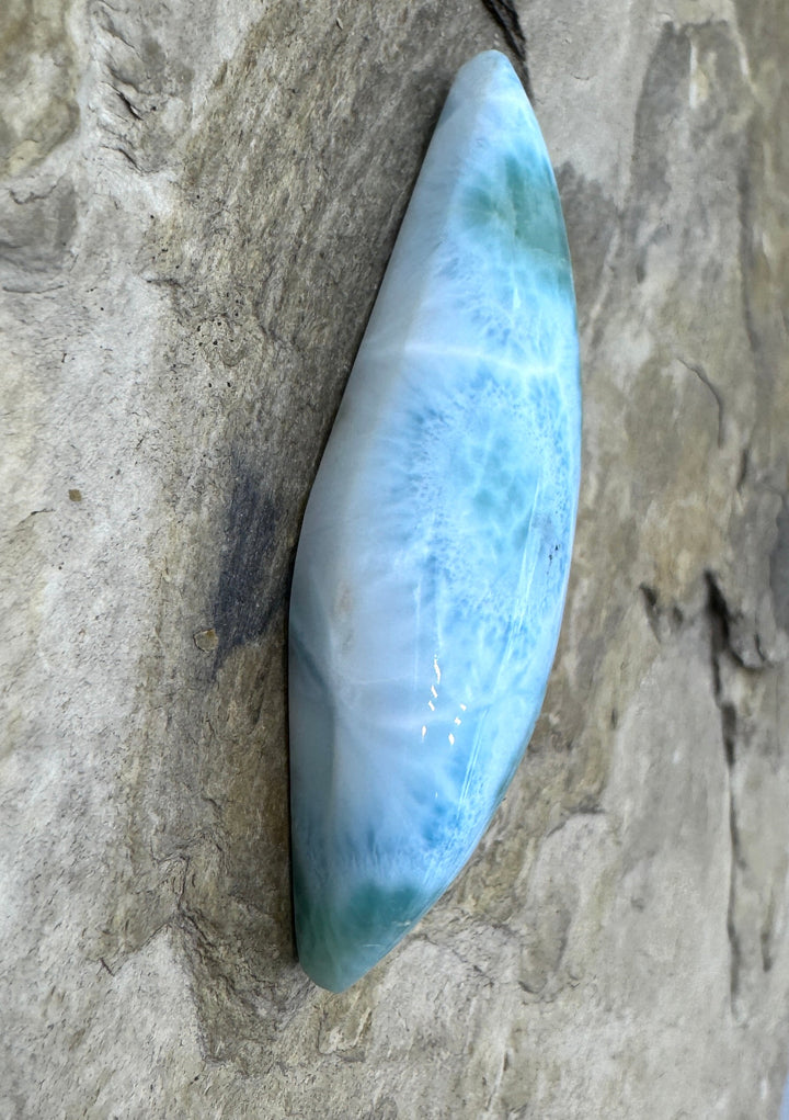 RARE AAA + High Dome Larimar Cabochon 19X55mm 71 Carats