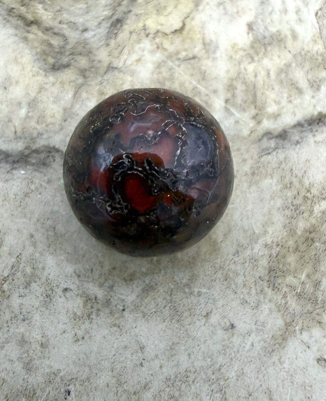 RARE AAA+ High Pattern Utah Dinosaur Bone 12mm Round Bead