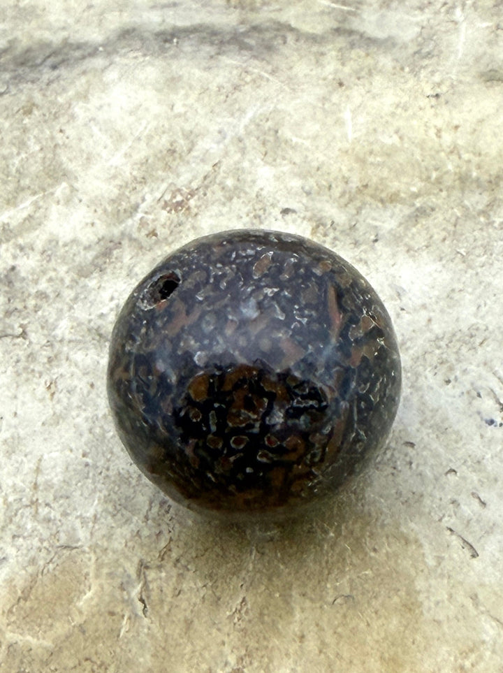 RARE AAA+ High Pattern Utah Dinosaur Bone 12mm Round Bead