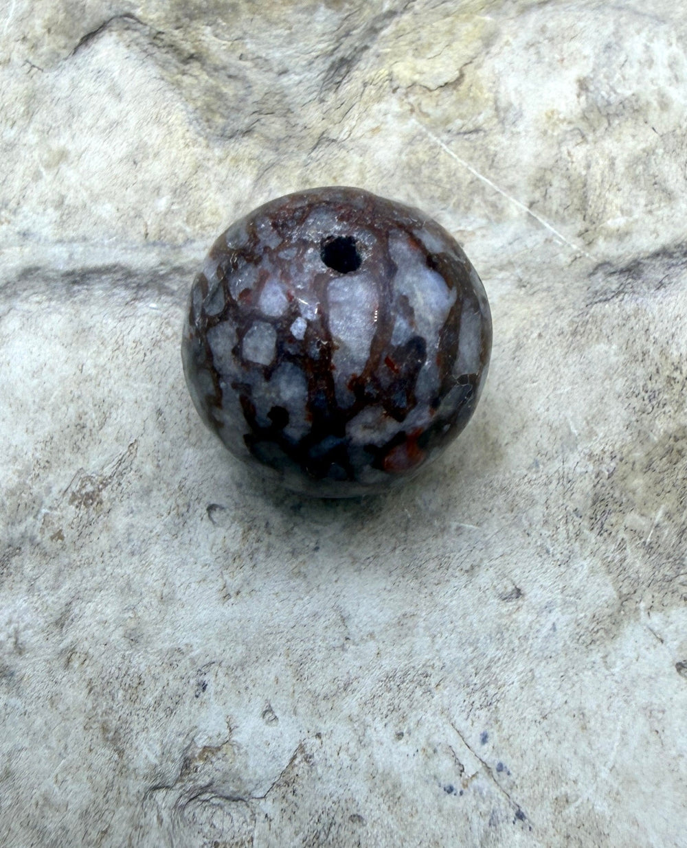 RARE AAA+ High Pattern Utah Dinosaur Bone 12mm Round Bead
