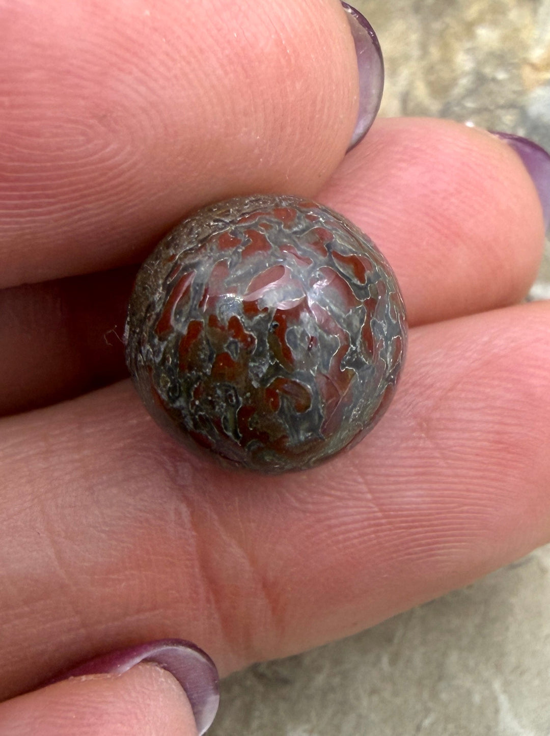 RARE AAA+ High Pattern Utah Dinosaur Bone 12mm Round Bead