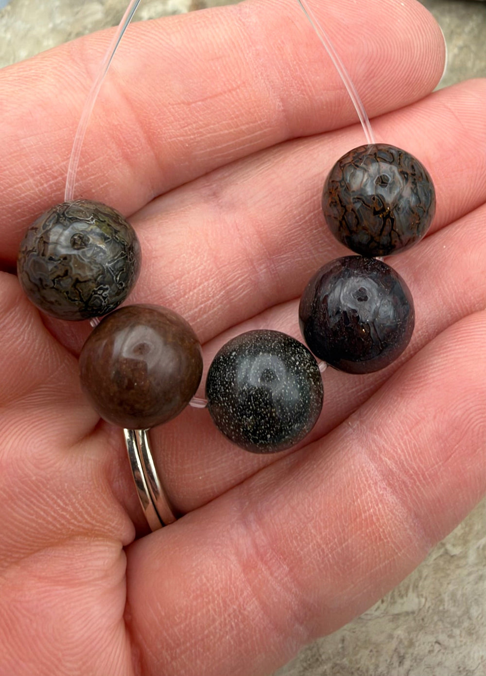 RARE AAA+ High Pattern Utah Dinosaur Bone 12mm Round Beads