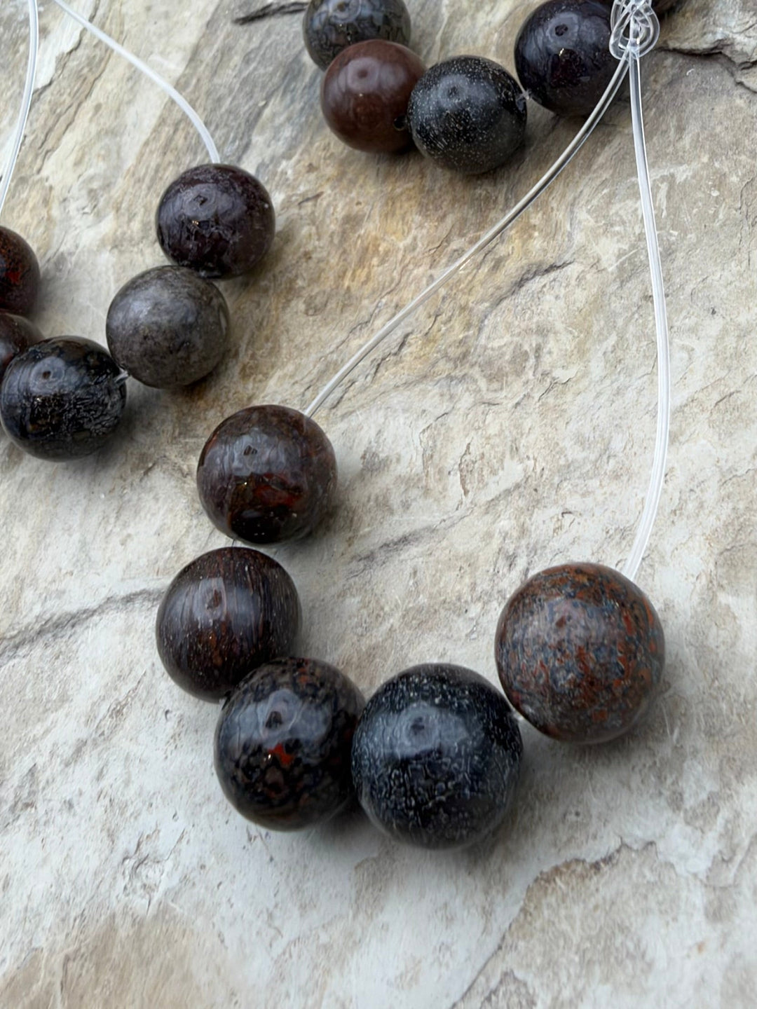 RARE AAA+ High Pattern Utah Dinosaur Bone 12mm Round Beads