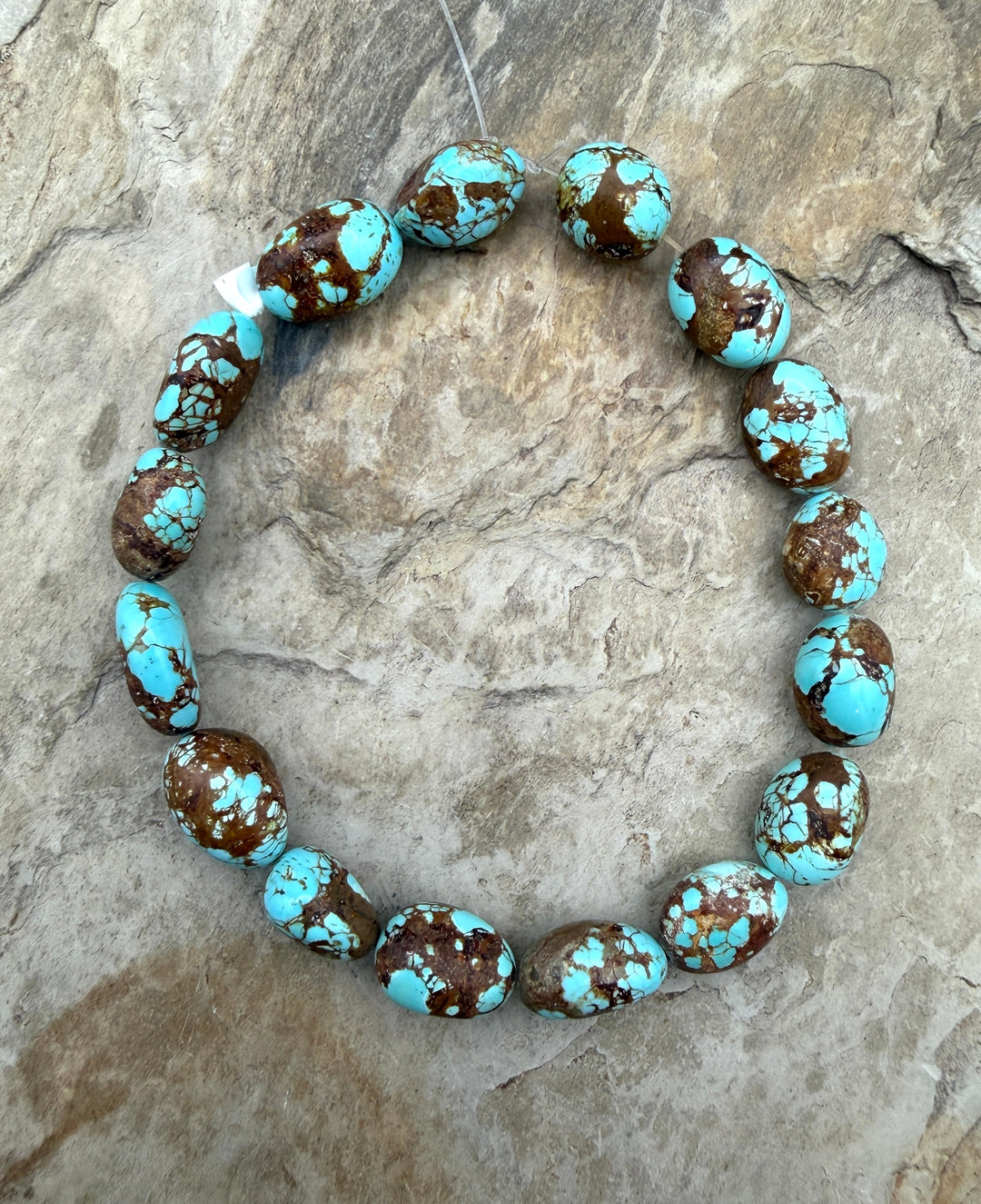 RARE AAA+ Number 8 Turquoise (Nevada) Rounded Nugget Beads