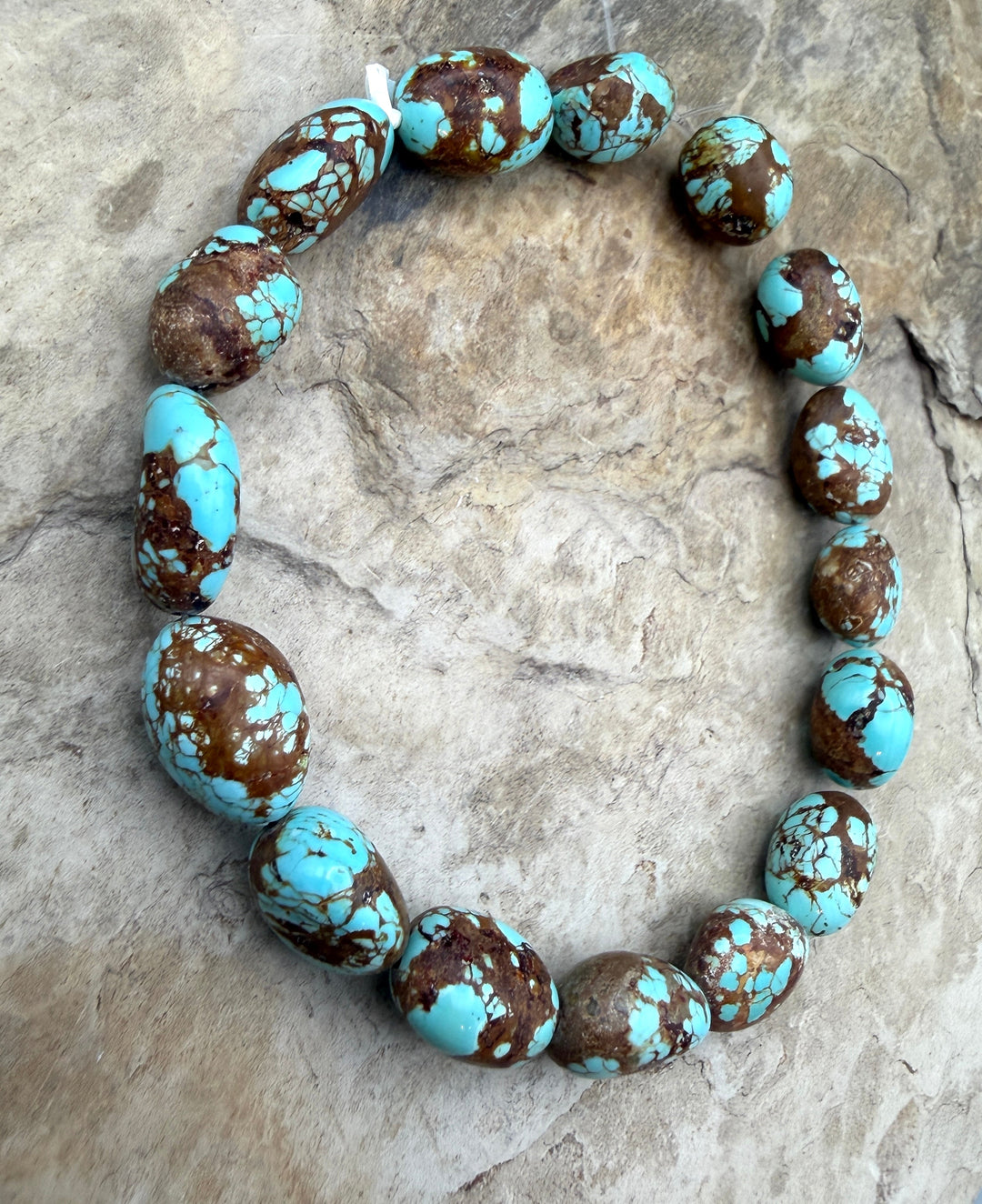 RARE AAA+ Number 8 Turquoise (Nevada) Rounded Nugget Beads