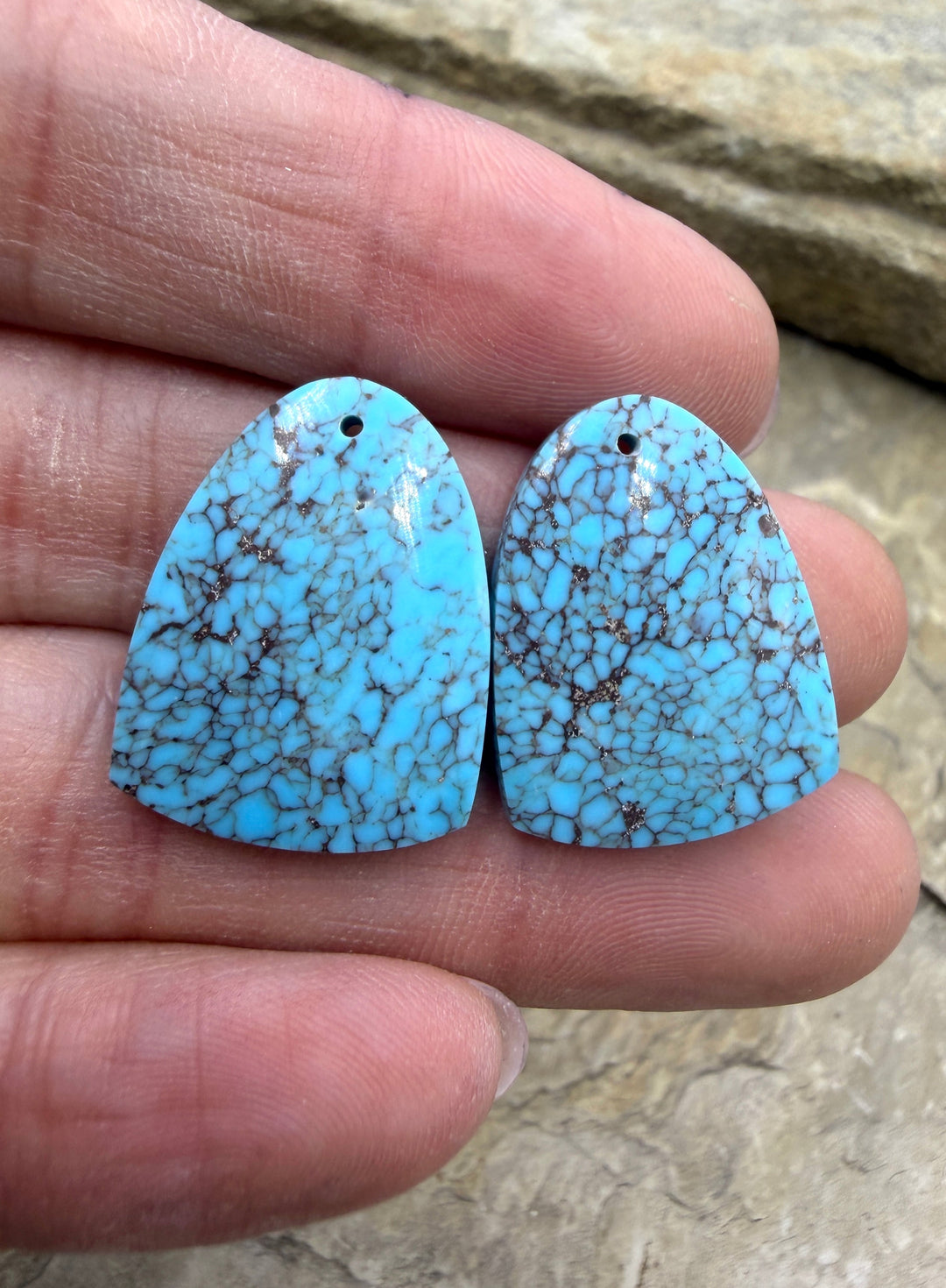 RARE AAA+ Prince Turquoise (Egypt) Matching Earring Slab