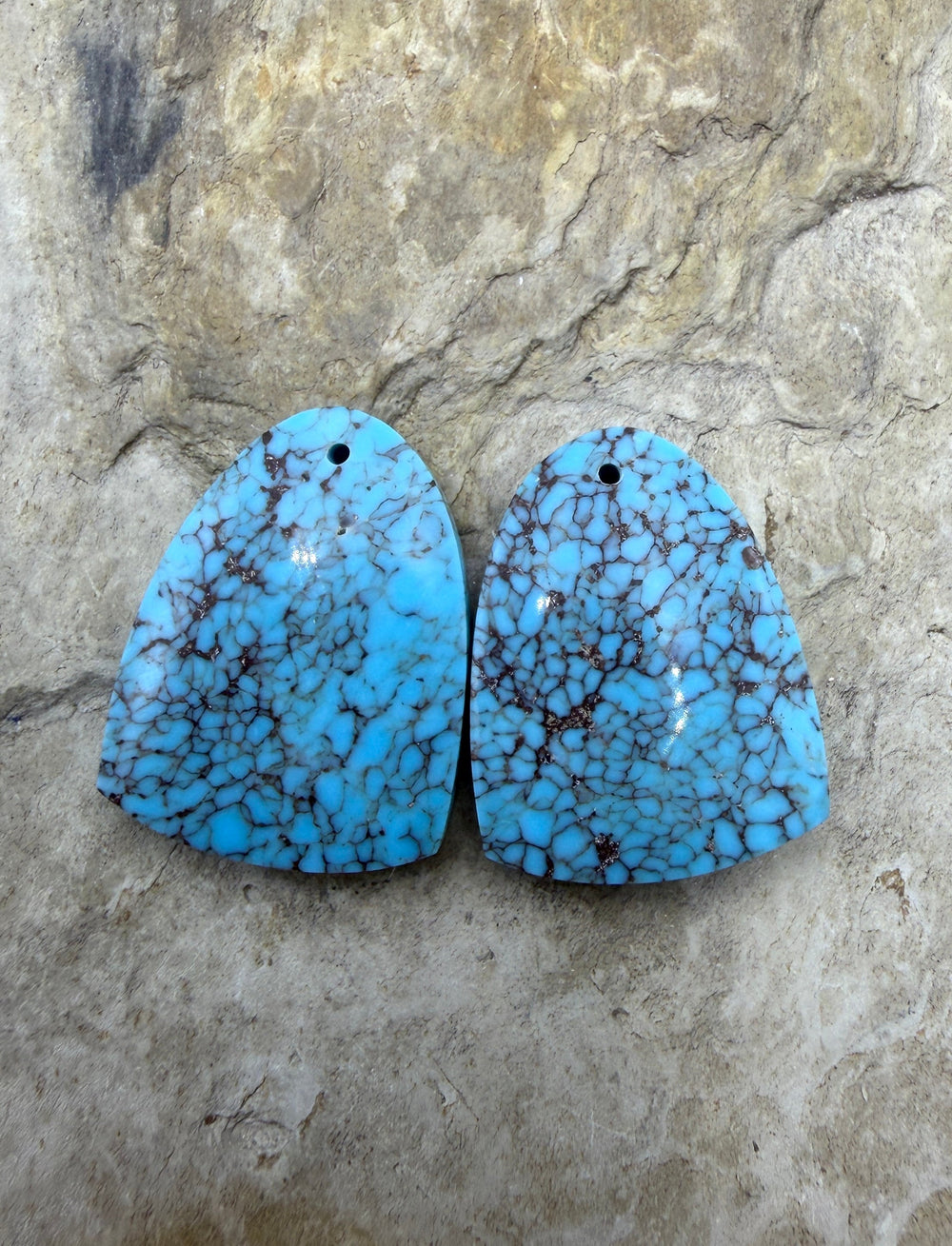 RARE AAA+ Prince Turquoise (Egypt) Matching Earring Slab