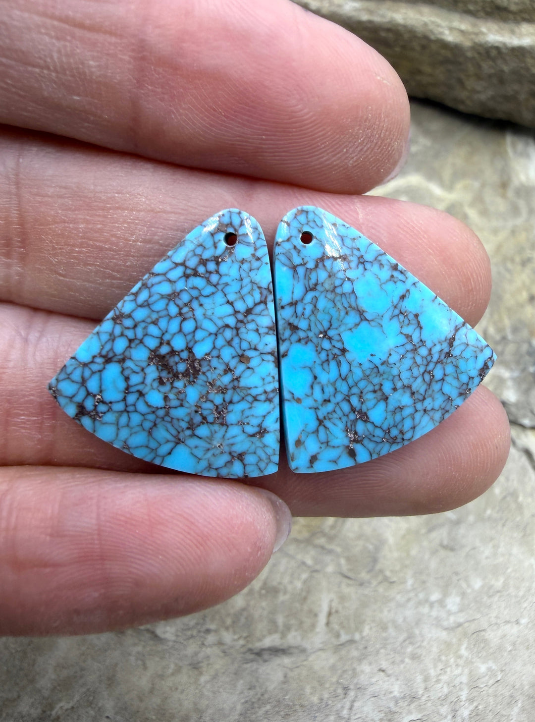 RARE AAA+ Prince Turquoise (Egypt) Matching Earring Slab