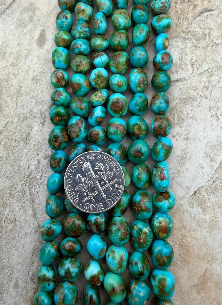 RARE AAA+ Sonoran Gold Turquoise (Mex) 6-7mm Rounded Nugget
