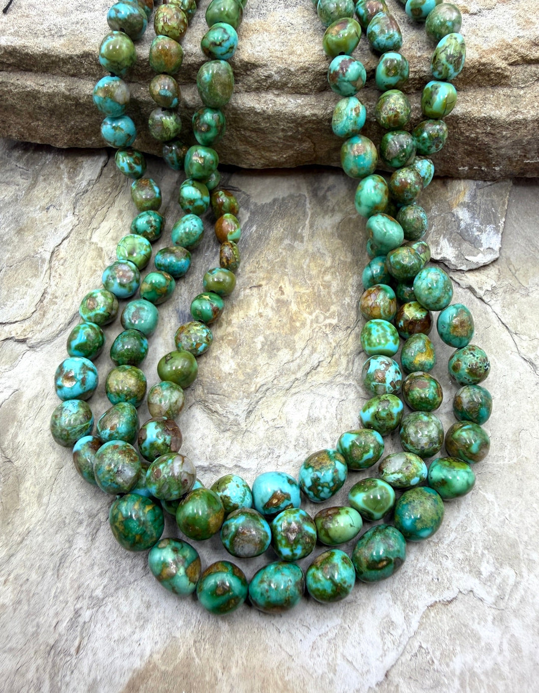 RARE AAA+ Sonoran Gold Turquoise (Mex) 8-10mm Rounded